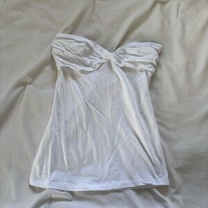 M white twist tube top